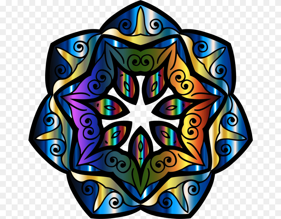 Kaleidoscope Mandala Floral Design Sharingan Symmetry, Art, Dynamite, Weapon, Stained Glass Free Png Download