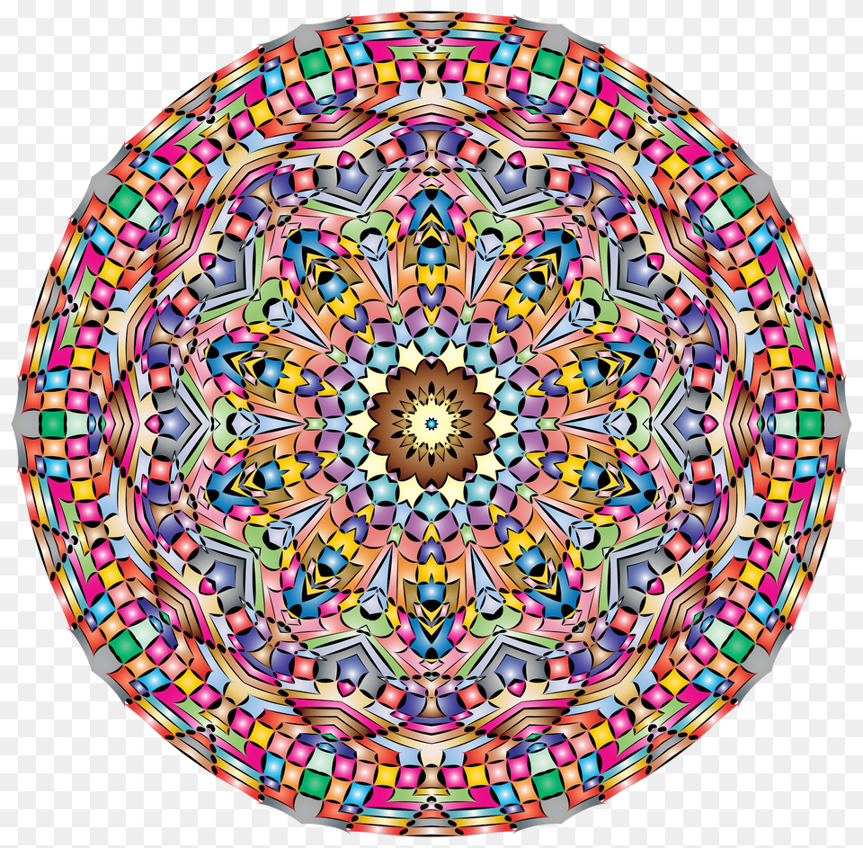Kaleidoscopic Mandala 5 Clipart, Art, Tile, Mosaic Free Png