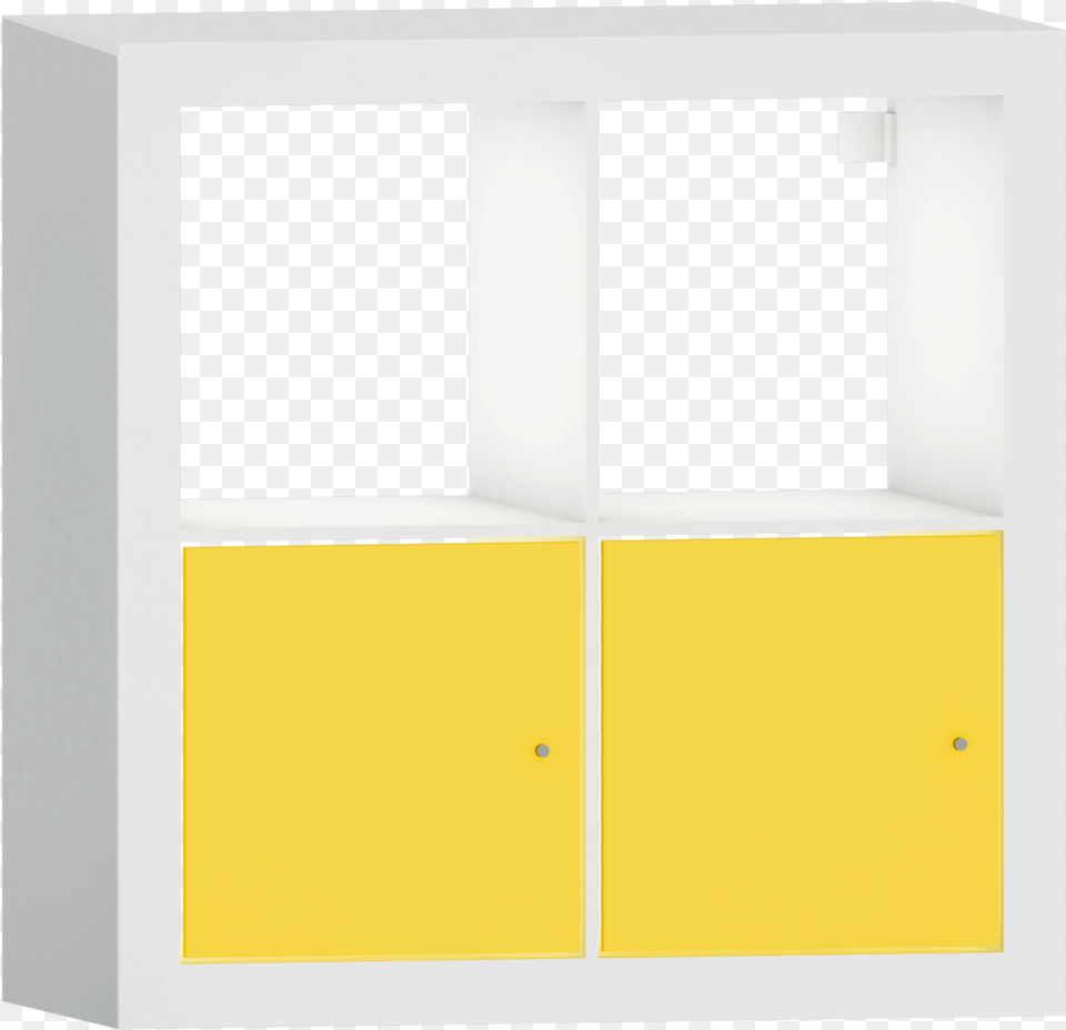Kallax Shelf With Doors White Yellow Square 3d View Room, Cabinet, Closet, Cupboard, Furniture Free Png Download