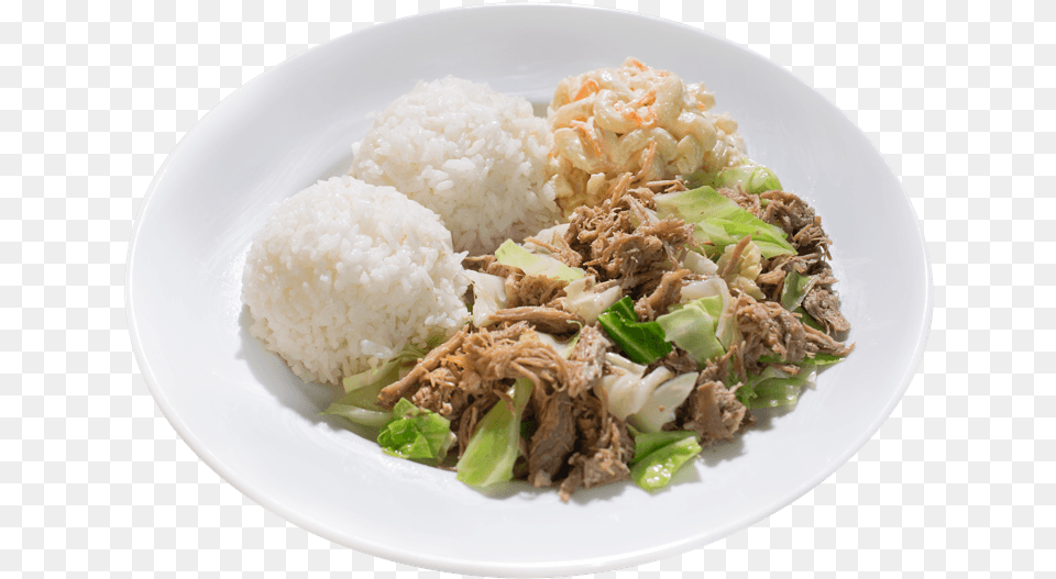 Kalua Pork And Cabbage With Two Scoops Of Rice And Cuisine Of Hawaii, Noodle, Food, Meal, Pasta Png Image