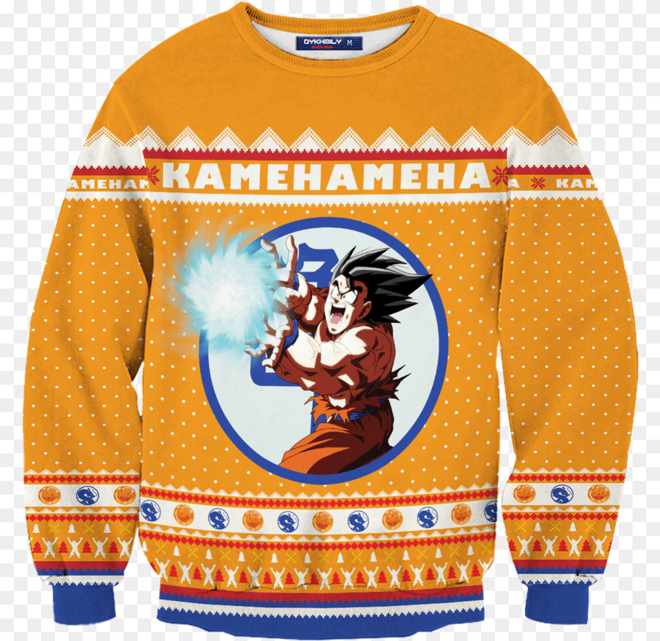 Kamehameha Christmas Unisex Wool Sweater U2013 Fandomaniax Store Long Sleeve, Clothing, Knitwear, Sweatshirt, Hoodie Free Png Download