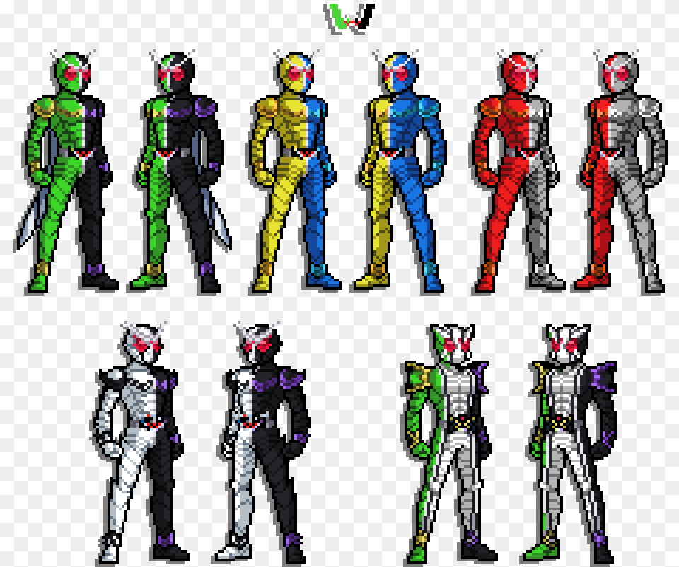 Kamen Rider W Pixel Art, Costume, Book, Clothing, Comics Png Image