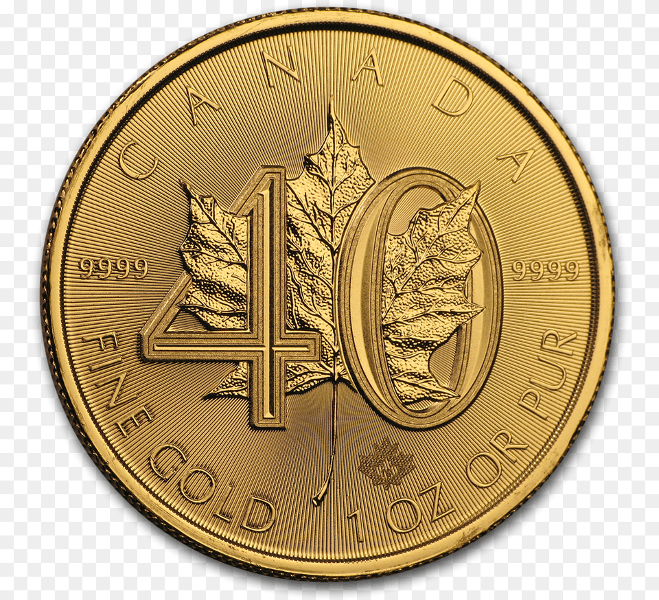 Kanadische Goldmnze 40 Jahre, Gold, Wristwatch, Coin, Money Png Image
