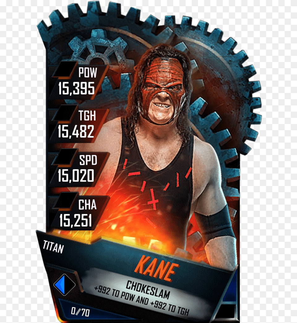 Kane S4 18 Titan Wwe Supercard Titan Cards, Advertisement, Poster, Adult, Male Free Png Download