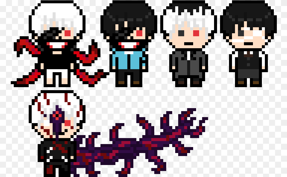 Kaneki Ken Danganronpa Pixel Arts Tokyo Ghoul Pixel Art, Person, Anime Free Png