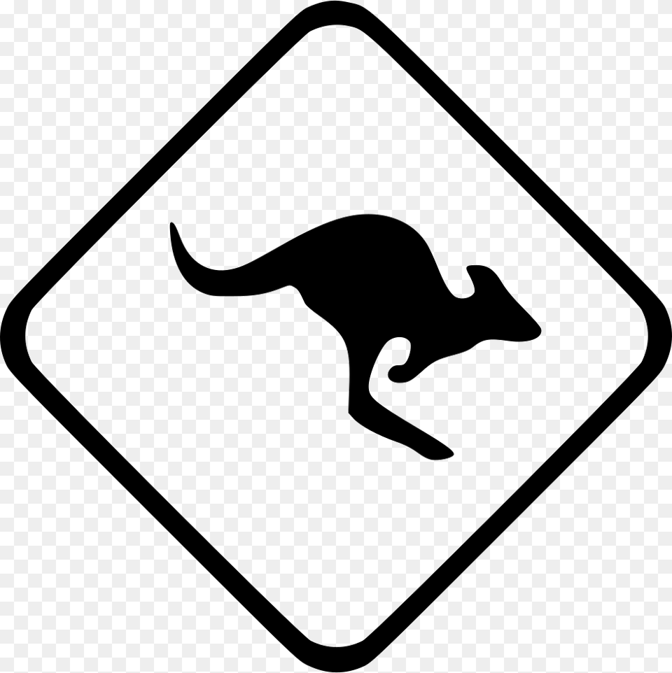Kangaroo Animal Attention Warning, Sign, Symbol, Road Sign Free Png Download
