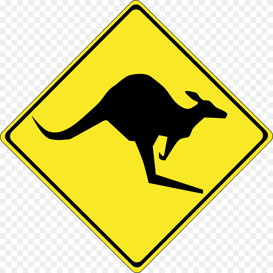 Kangaroo Animal Australia Free Photo Kangaroo Clipart, Sign, Symbol, Road Sign, Mammal Png