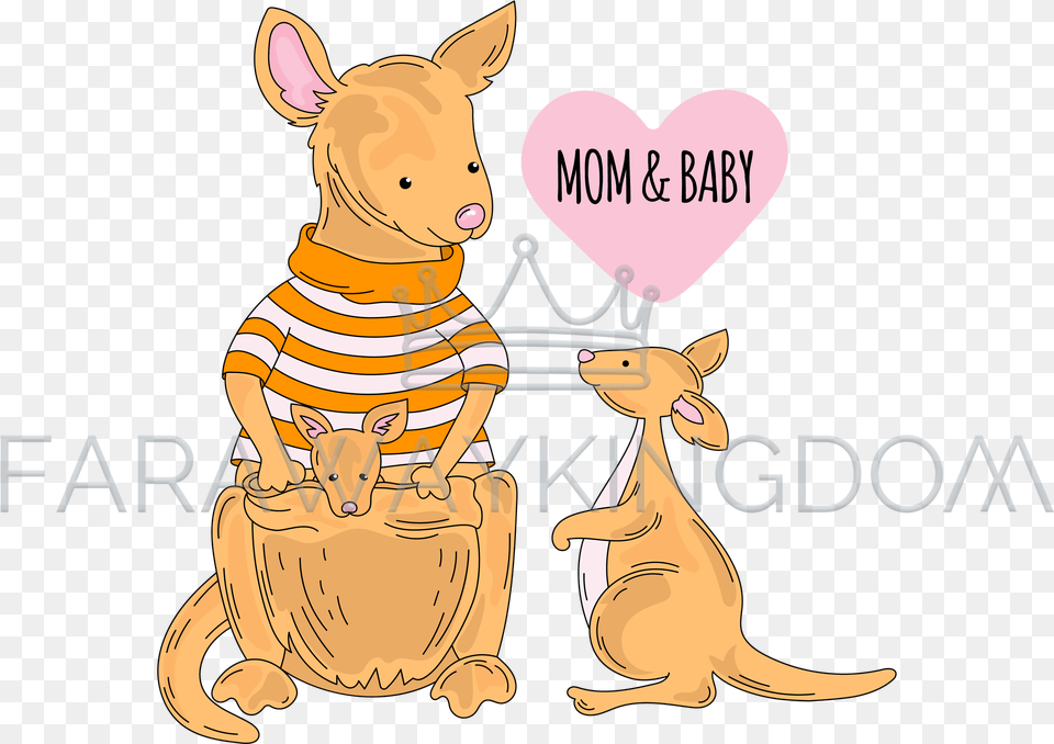 Kangaroo Baby Australian Animal Cartoon Vector Illustration Set Transparent Background, Bear, Mammal, Wildlife, Bag Free Png