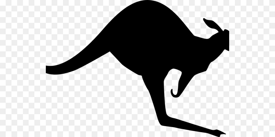 Kangaroo Clipart, Gray Free Png