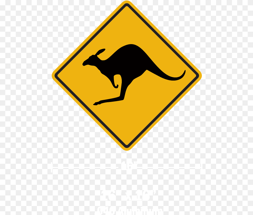 Kangaroo Crossing Sign, Symbol, Road Sign, Animal, Mammal Free Transparent Png