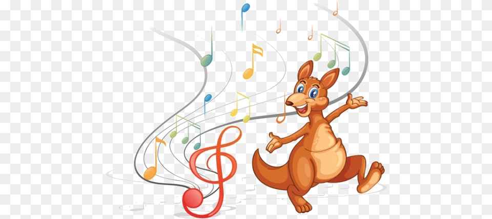 Kangaroo Material Illustration Cartoon Photography Music Notes With Girl Dancing, Art, Graphics, Animal, Mammal Png