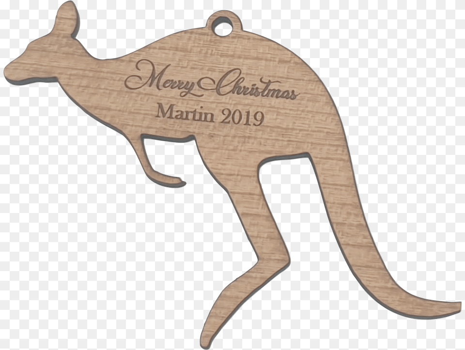 Kangaroo Personalised Christmas Ornament Wood Kangaroo, Animal, Mammal Free Transparent Png