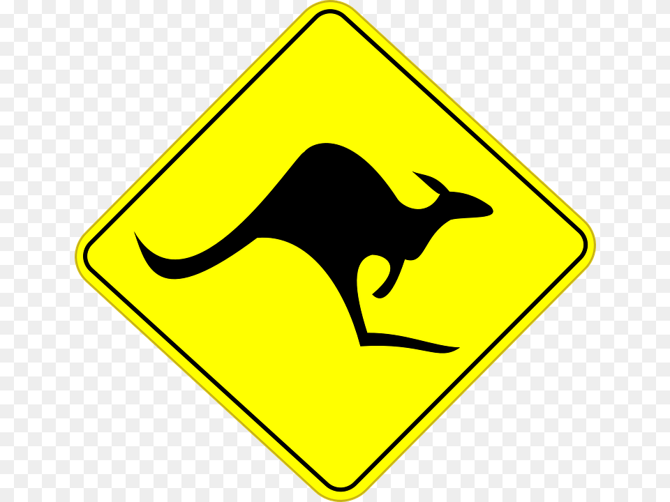 Kangaroo Road Sign Australia, Symbol, Road Sign Png Image