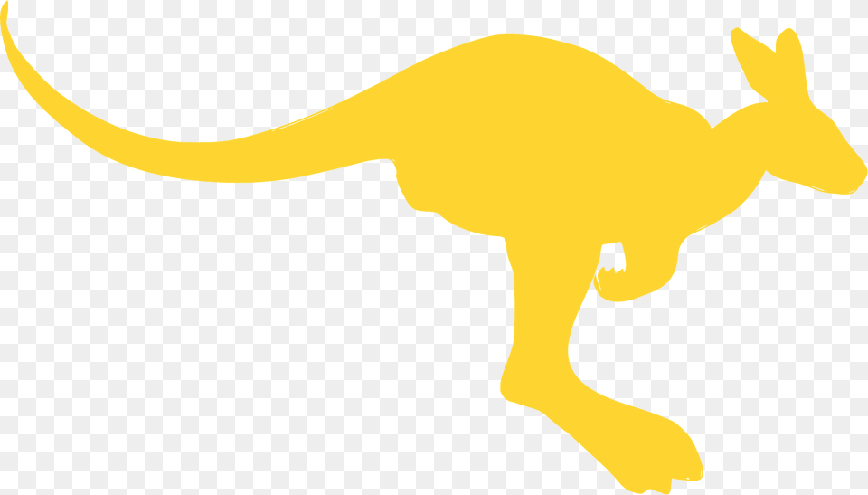 Kangaroo Silhouette, Animal, Mammal Png Image