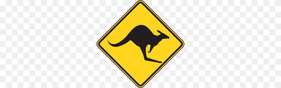 Kangaroo Warning Sign Clip Art For Web, Symbol, Road Sign, Animal, Mammal Png Image