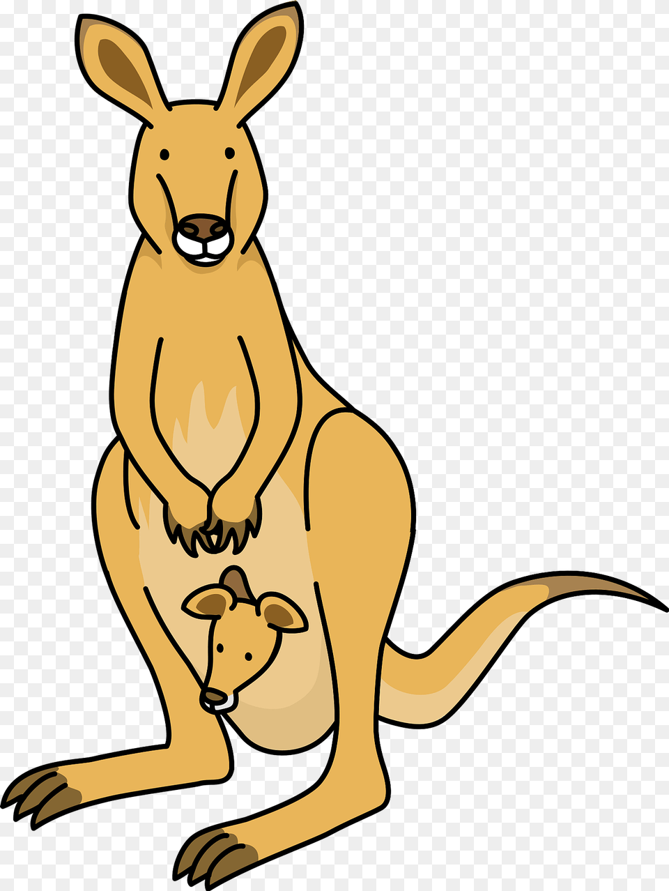 Kangaroos Mother And Baby Clipart, Animal, Mammal, Kangaroo Free Transparent Png