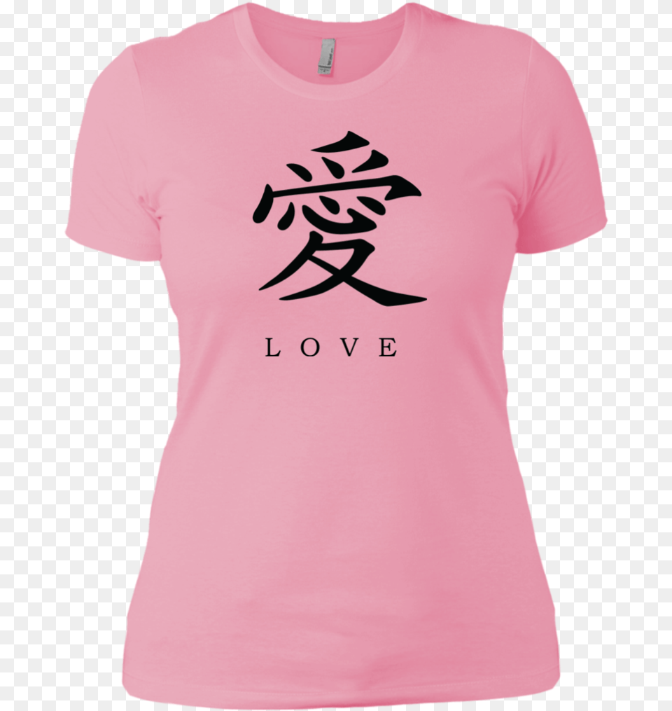 Kanji Love Black Brush Strokes Women39s Short Sleeve T Shirt, Clothing, T-shirt Png Image