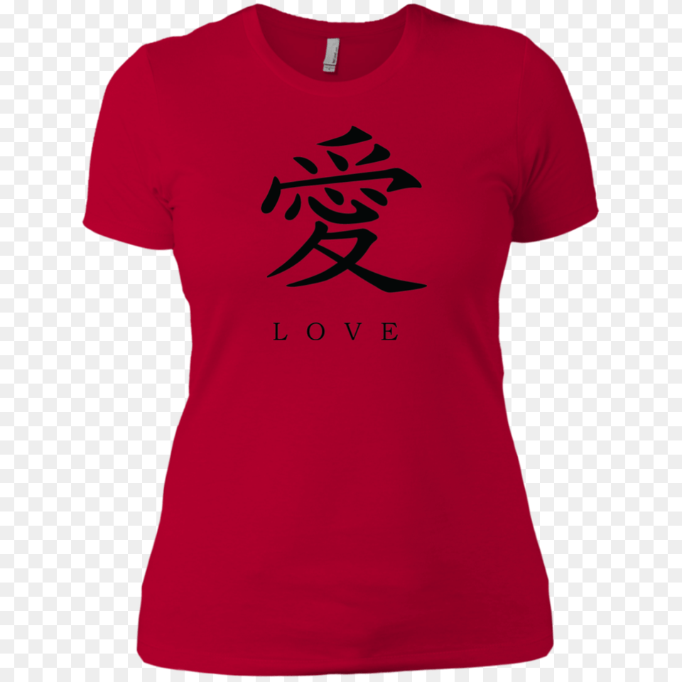 Kanji Love Black Brush Strokes Womens Short Sleeve T Shirt, Clothing, T-shirt Free Png