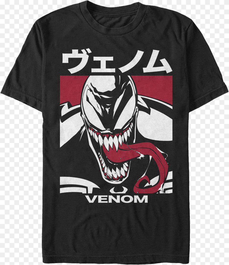 Kanji Venom T Shirt Marvel Venom Japanese Kanji Character Shirt, Clothing, T-shirt Free Transparent Png