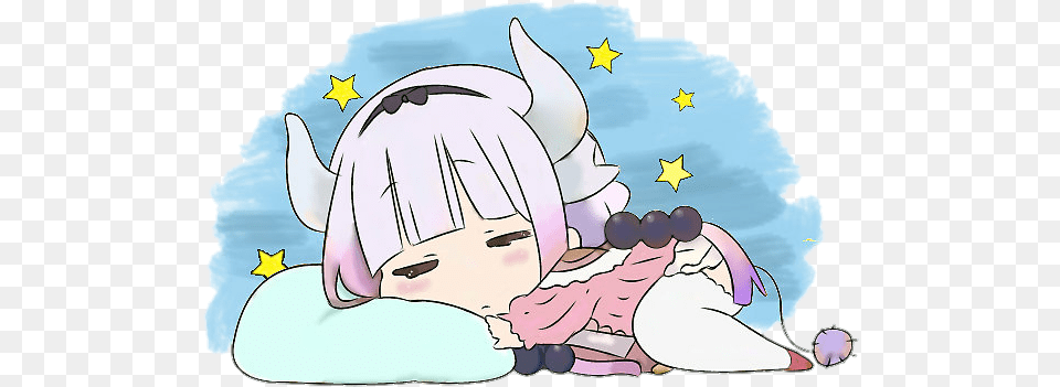 Kanna Kamui Sleeping Cute Kobayashi San Chi No Kanna Dragon Maid Kanna Sleeping, Book, Comics, Publication, Baby Free Png Download