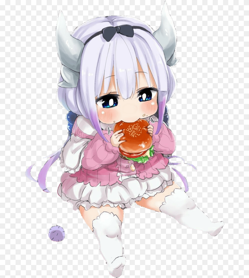 Kannakamuihamburgerslolidragon Sticker By Loli Anime Mais Fofos Do Mundo, Book, Comics, Publication, Baby Png Image