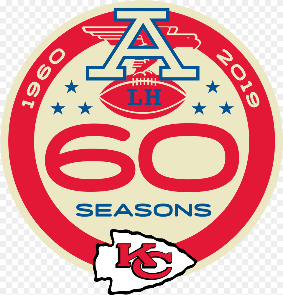 Kansas City Chiefs 60th Anniversary Logo, Badge, Symbol, Sticker Png