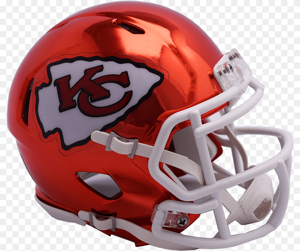 Kansas City Chiefs Chrome Riddell Speed Replica Full Kansas City Chiefs Helmet, American Football, Football, Football Helmet, Sport Free Transparent Png