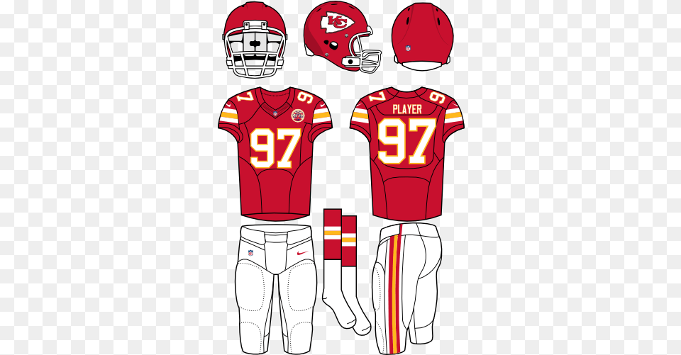 Kansas City Chiefs Home Uniform National Football League Kansas City Chiefs Home Uniform, Clothing, Helmet, People, Person Free Png Download