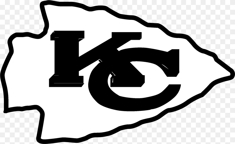 Kansas City Chiefs Logo Black And Ahite Kansas City Chiefs Logo Transparent, Stencil, Arrow, Arrowhead, Weapon Free Png
