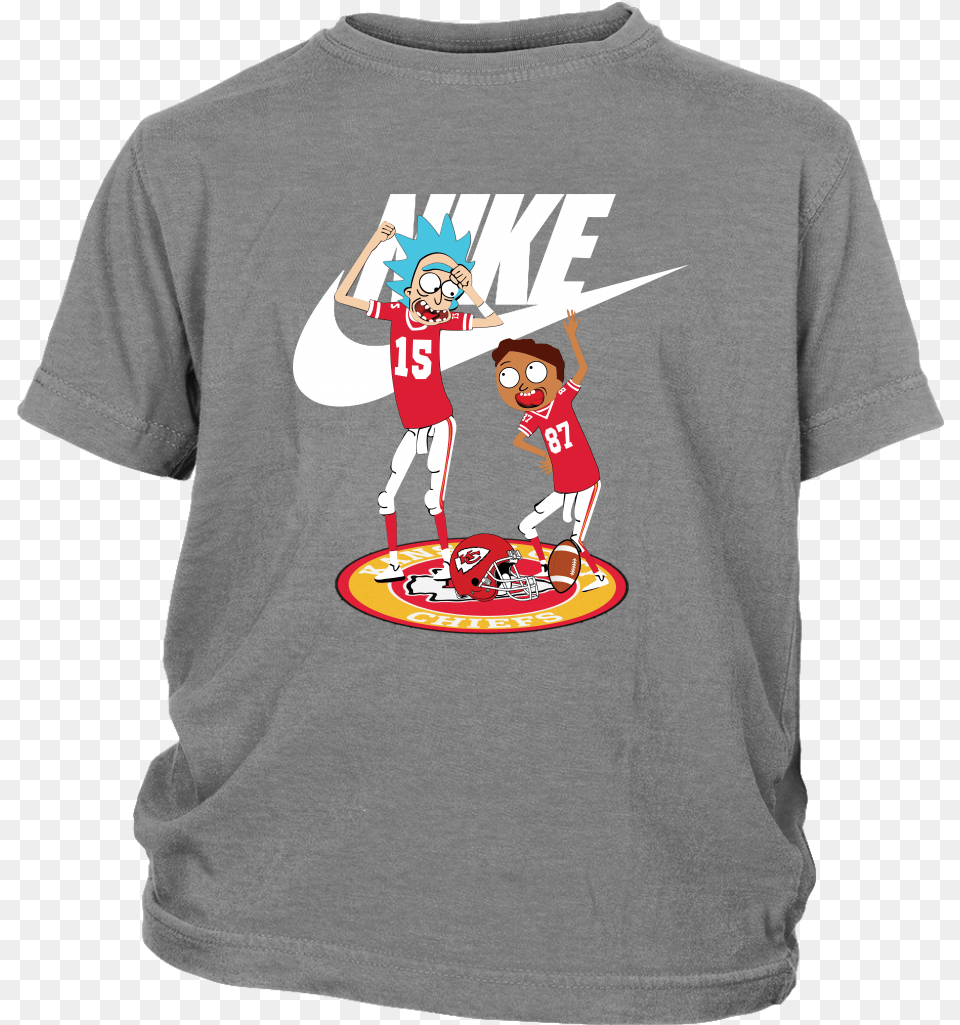 Kansas City Chiefs Rick And Morty Nike Logo Football Santa Claus Supreme, Clothing, T-shirt, Shirt, Baby Free Png Download