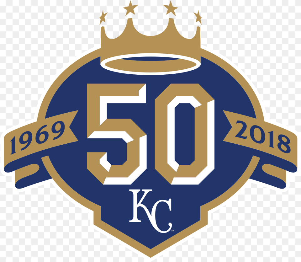 Kansas City Royals Logo Clip Art Stock Kansas City Royals 50th Anniversary Logo, Badge, Symbol, Emblem Free Png Download