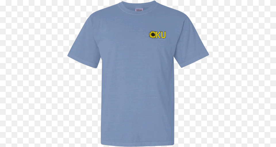Kansas Jayhawks Sunflower Border Design Comfort Colors Active Shirt, Clothing, T-shirt Png Image