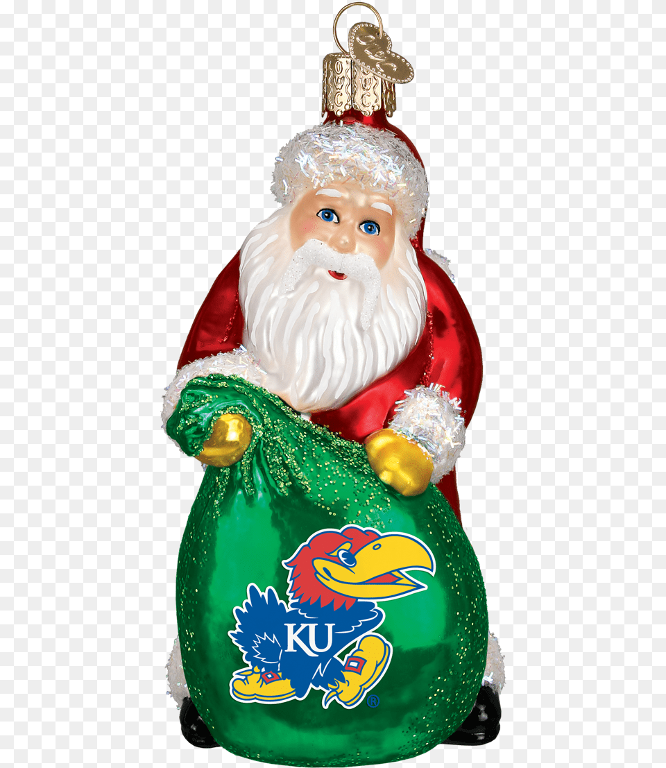 Kansas Santa Ornament Rutgers Scarlet Knights Santa Ornament, Figurine, Baby, Person, Face Png Image