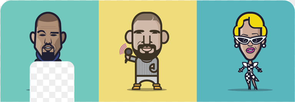 Kanye Drizzy Cardi Cartoon, Baby, Person, Adult, Male Free Png