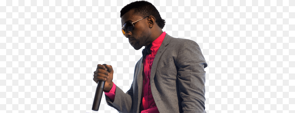 Kanye Sunglasses Black Men With Mullet, Microphone, Blazer, Clothing, Coat Free Png Download