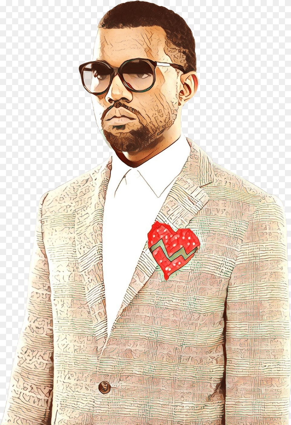 Kanye West 808s Amp Heartbreak Hip Hop Music Moustache, Accessories, Sunglasses, Suit, Person Free Png Download