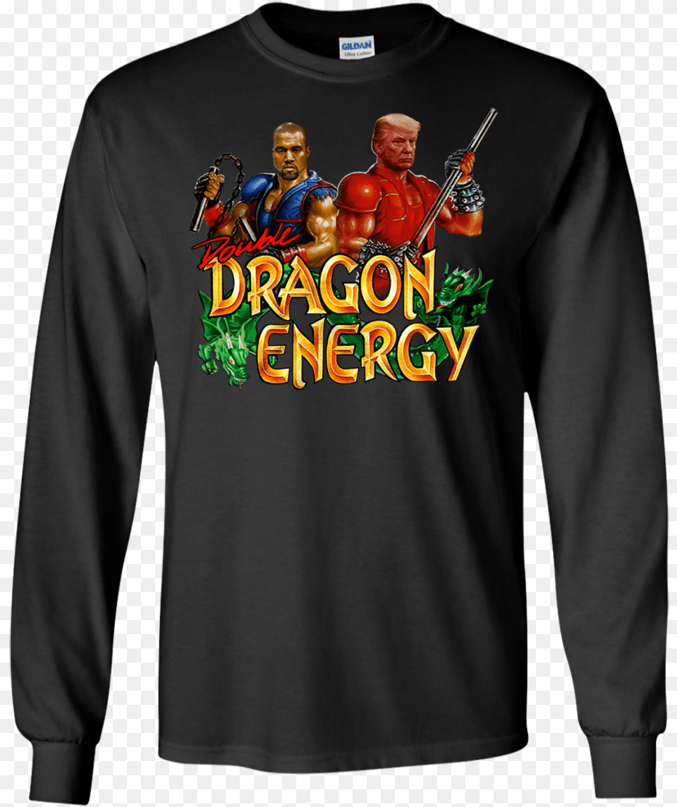 Kanye West Amp Donald Trump Double Dragon Energy Long Double Dragon Nes, T-shirt, Clothing, Sleeve, Long Sleeve Png