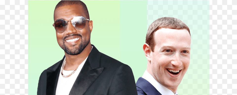 Kanye West And Mark Zuckerberg Forget Their Worries Illustration, Accessories, Person, Face, Head Free Png Download