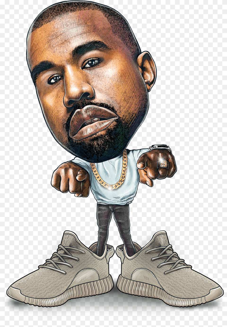 Kanye West Cartoon, Clothing, Shoe, Footwear, Adult Png Image