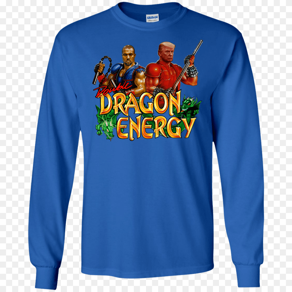 Kanye West Donald Trump Double Dragon Energy Long T Shirt, T-shirt, Clothing, Sleeve, Long Sleeve Png