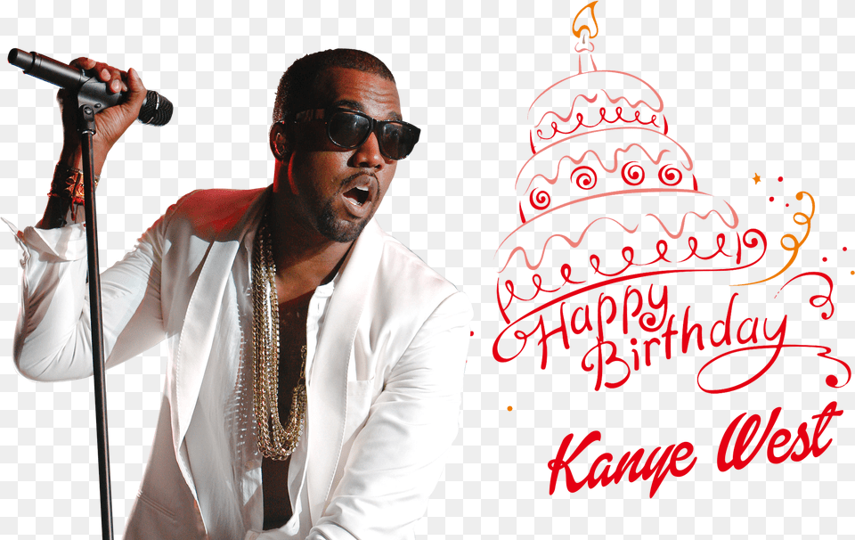 Kanye West File Happy Birthday Angel, Accessories, Microphone, Electrical Device, Sunglasses Png