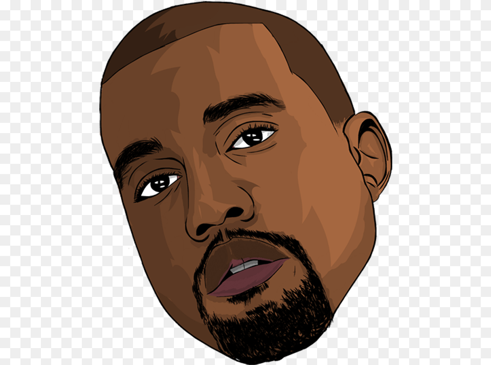 Kanye West Sticker Beard, Face, Head, Person Free Transparent Png