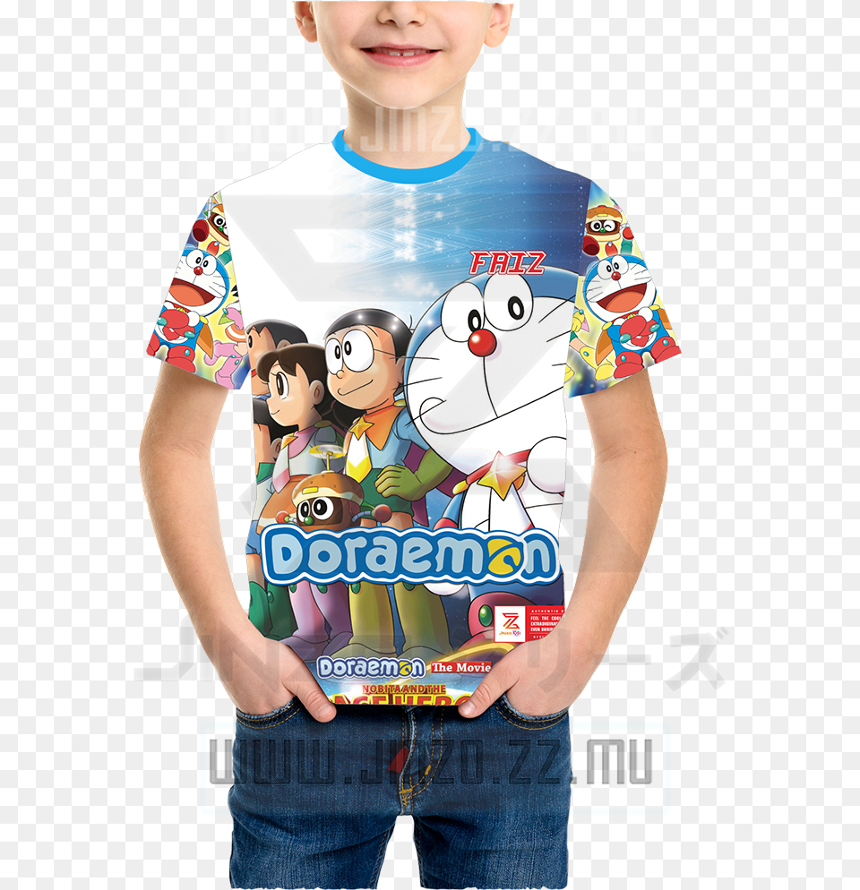 Kaos Anak Doraemon Doraemon Nobita No Uchuu Eiyuuki, Clothing, T-shirt, Jeans, Pants Png Image