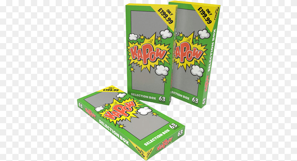 Kapow 63 Pce Selection Box Cut Price Fireworks Uk Boom Firework Selection Box, Book, Publication, Gum Free Png