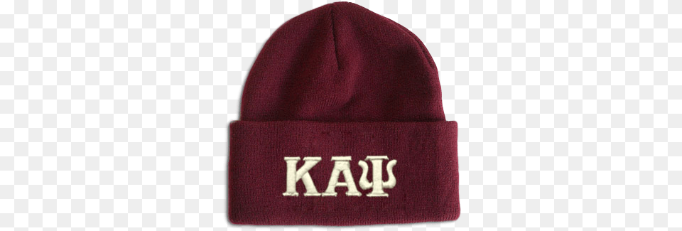 Kappa Alpha Psi Greek Letter Knit Beanie Cap Beanie, Clothing, Hat, Maroon Png Image