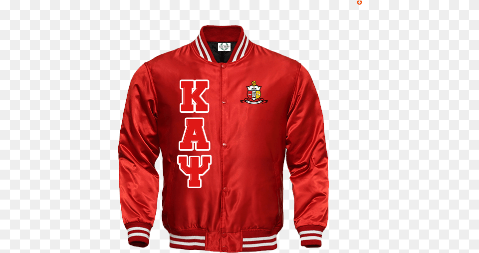 Kappa Alpha Psi Satin Baseball Bomber Jacket Red Satin Varsity Jacket, Clothing, Coat, Shirt, Hoodie Free Png