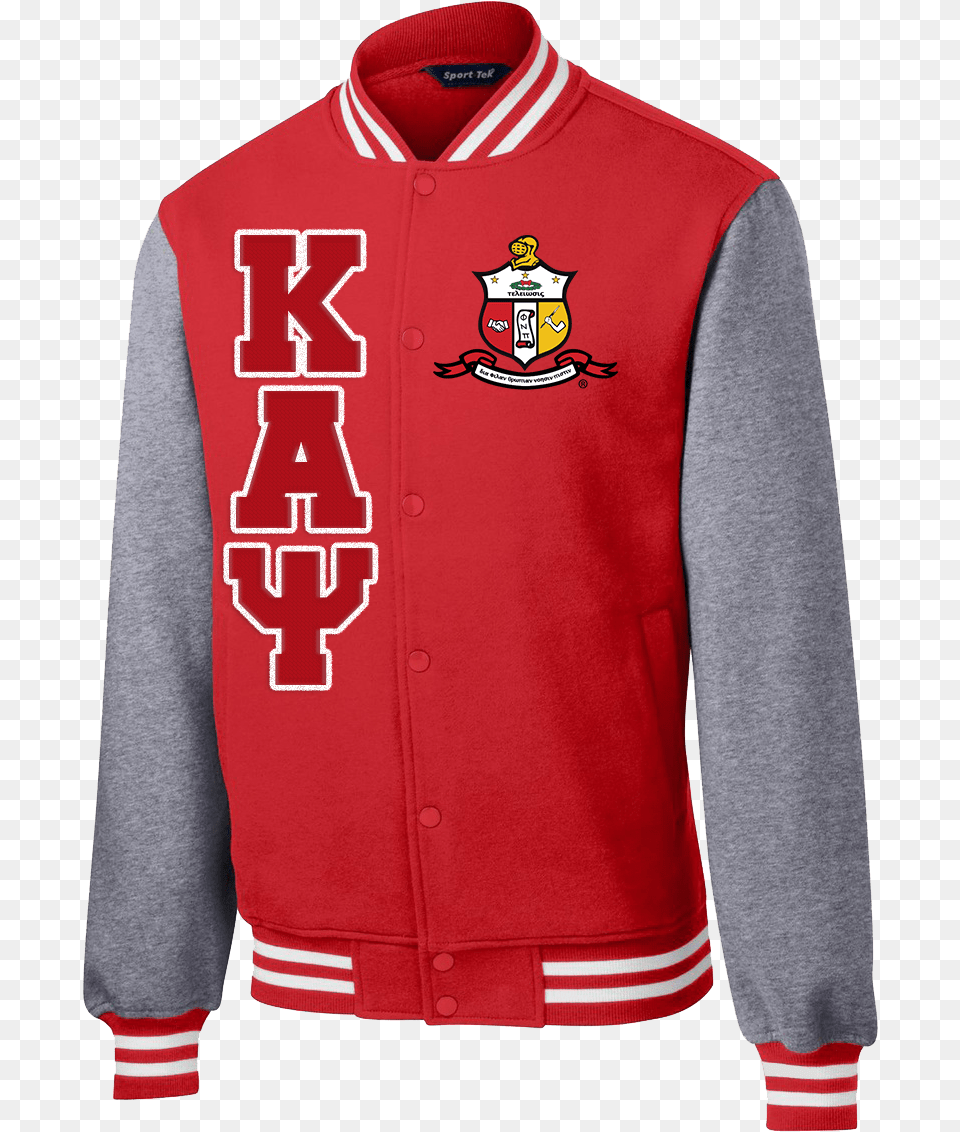 Kappa Alpha Psi Varsity Fleece Jacket Letters Greek Sorority Jacket, Clothing, Coat, Shirt, Vest Free Png