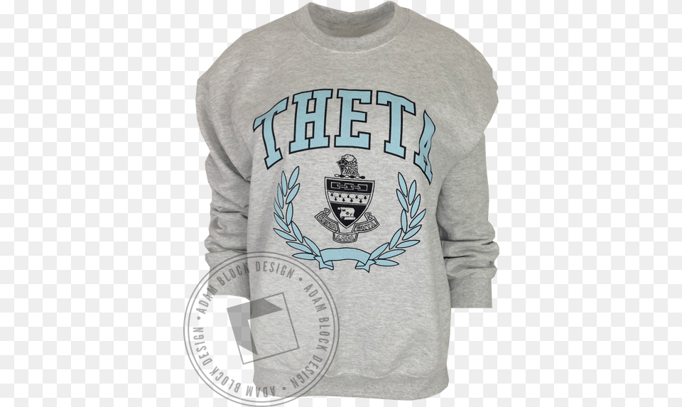 Kappa Alpha Theta Crest Sweatshirt Mu Alpha Theta Shirt Design, Clothing, Knitwear, Long Sleeve, Sleeve Png