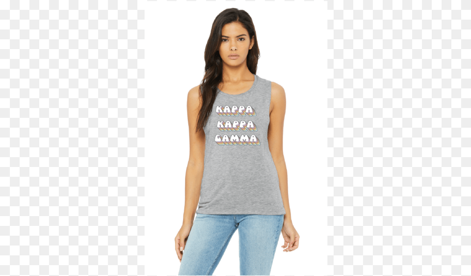 Kappa Kappa Gamma Groovy Nightwear, Clothing, Tank Top, Female, Girl Free Png