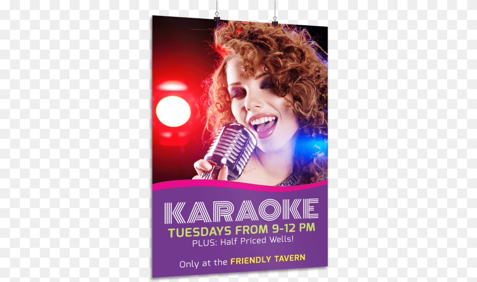 Karaoke Bar Poster Template Preview Flyer, Advertisement, Lighting, Adult, Person Free Png Download